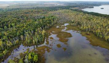 Aerial view of the property near Mountain Lake (Photo provided by Nature Conservancy of Canada)