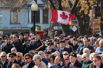 Veterans honoured at Remembrance Day ceremonies at the cenotaph in Windsor, November 11, 2014. (photo by Mike Vlasveld)