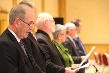 County Councillors are sworn in as Essex County Council holds its inaugural meeting on December 10, 2014 at the Ciociaro Club. (Photo by Ricardo Veneza)