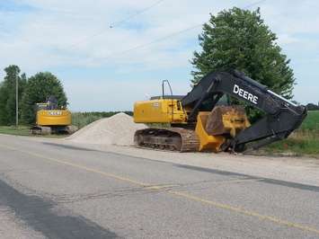 Road work in Chatham-Kent. (Photo by Cheryl Johnstone)