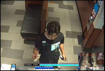 Police are hoping to speak to this individual after a counterfeit bill was passed at a Saugeen Shores business. (Photo courtesy of the Saugeen Shores Police Service)