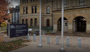 The Elgin County Courthouse. 4 Wellington Street, St. Thomas, Ontario. Photo captured via Google Streetview. 