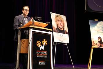 Executive Director of the Windsor International Film Festival announces the highlights of the 10th anniversary festival. (Photo by Maureen Revait) 
