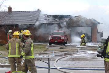 Fire at a house on Erie Street South in Merlin on January 8, 2020. (Photo by Allanah Wills)