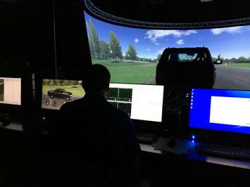The driving simulator at FCA Automotive Research & Development Centre, September 24, 2019. (Photo by Maureen Revait)  