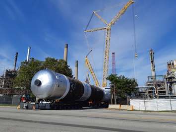 180 foot fuel processing tower transported to Imperial Oct. 14 and 15, 2019.  Submitted photo. 