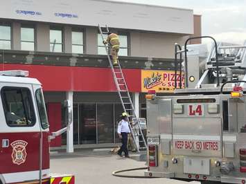 Sarnia Fire and Rescue respond to a renovation fire at Eastland Centre. May 2, 2018. (Photo provided to BlackburnNews by Greg Grimes)