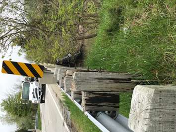 A car that ended up in the waterway just east of Airport Rd. near Jackson Rd. May 21, 2018. (Photo sent to BlackburnNews from unknown source)