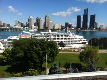 A cruise ship makes a stop along the Detroit River in Windsor, August 5, 2015. (Photo by Jason Viau)