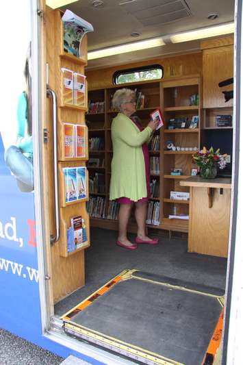 The Windsor Public Library unveils its new bookmobile on August 16, 2016. (Photo courtesy the Windsor Public Library)