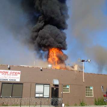 Image of a structure fire at 840 Wyandotte St. E, May 23, 2016 (Photo courtesy of Windsor Fire and Emergency Services)