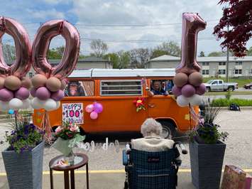 100th birthday parade for Lillian Price. May 22, 2020 (Photo provided by Jenica Tanguay)