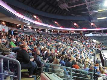 Roughly 900 Londoners attend a public participation meeting on BRT at Budweiser Gardens, May 3, 2017. (Photo by Miranda Chant, Blackburn News)