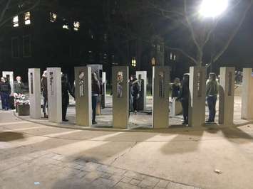 UWindsor held a candlelight vigil in honour of National Day of Remembrance and Action on Violence Against Women. Dec 6, 2018. (Photo by Paul Pedro)