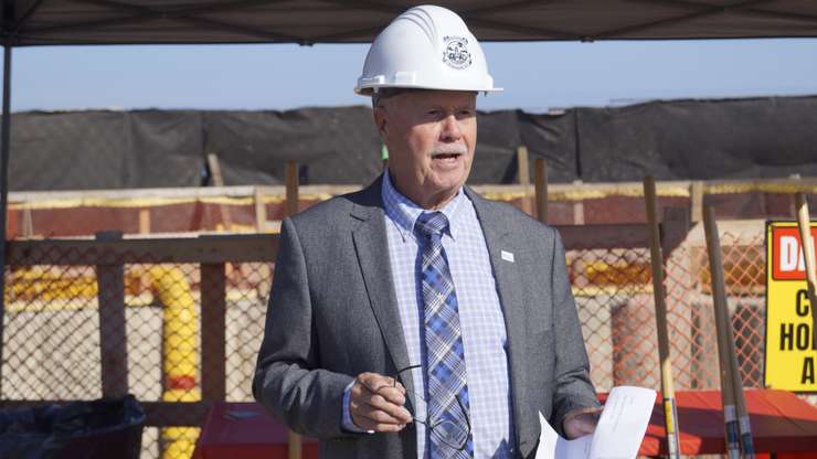 Petrolia Mayor Brad Loosley at the water treatment plant in Bright's Grove (Photo by: Lindsay Newman/ Blackburn Media)