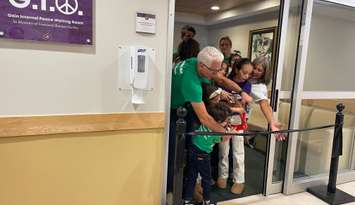 The Scerbo family helps to unveil a new waiting room at Hotel-Dieu Grace Healthcare in honour of their son Giovanni, October 15, 2025. (Photo by Maureen Revait) 