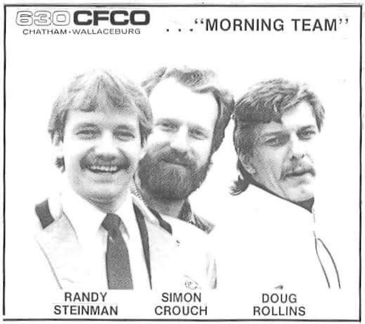 A vintage CFCO Morning Team photo. (File photo courtesy of Randy Steinman)