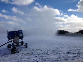 Boarder Pass is constructing Ontario's first cable snow park near Lambton College. January, 2015 (BlackburnNews.com photo by Melanie Irwin)