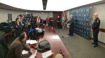 Windsor police hold a news conference on February 5, 2015 about the arrest made in the murder of Cassandra Kaake. (Photo by Jason Viau)