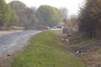 OPP officers investigate a fatal crash on Hwy. 3 near Morse Rd., April 29, 2015. (Photo by Jason Viau)