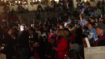 Local residents attend the Bash at the Barn event at Chatham Memorial Area prior to the Kraft Hockeyville announcement, April 4, 2015. (Photo by Jake Kislinsky)