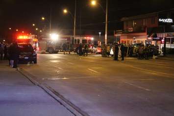 Emergency crews respond to a multi-vehicle crash on Wyandotte St. E at St. Rose Ave., March 31, 2015. (Photo by Jason Viau)