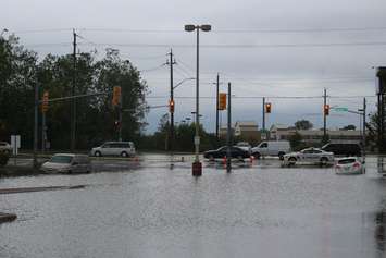 Heavy rain in Windsor-Essex caused flooding across many roadways in the region, also affecting homes and businesses on September 29, 2016. (Photo by Ricardo Veneza)