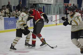 The Blenheim Blades take on the Wallaceburg Lakers on Oct. 16, 2016. (Photo courtesy of Jocelyn McLaughlin)
