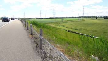 The scene of a crash involving a tractor trailer on highway 401, June 23 2015 (Photo by Jake Kislinsky)