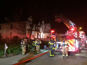 Firefighters respond to a blaze at 528 Church St., May 6, 2015. (Photo by Jason Viau)