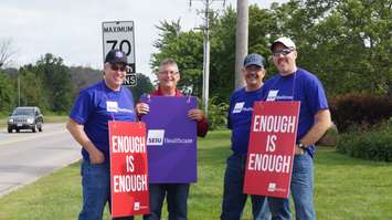 SEIU and Paramedics protesting for better PTSD support. July 8, 2015 (BlackburnNews.com Photo by Briana Carnegie)