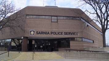 Sarnia Police Service headquarters on Christina Street. 2 February 2023. (Photo by Blackburn Media Sarnia)