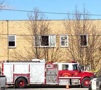 Forest Apartment Fire Monday March 29, 2016.  Submitted Photo.