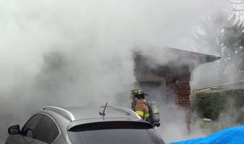 Structure fire on Tawny Rd. March 15, 2016 (Photo courtesy of Sarnia Fire and Rescue Services via Twitter).