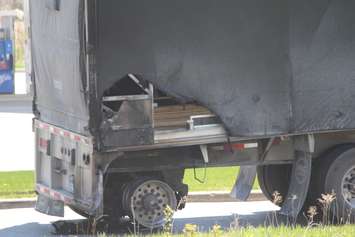 Damage following a truck fire on Bloomfield Rd. near Hwy. 401, April 6, 2016 (Photo by Jake Kislinsky)
