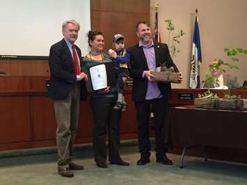 Representative from Blackwater Coffee Company for small business business stewardship award. May 9, 2016 (BlackburnNews.com Photo by Briana Carnegie) 
