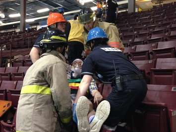 Mass casualty simulation at the SSEC. (BlackburnNews.com photo by Melanie Irwin)