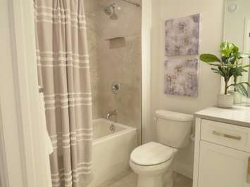 One of five washrooms inside the Dream Lottery home at 2397 Meadowlands Way. (Photo by Miranda Chant, Blackburn News)