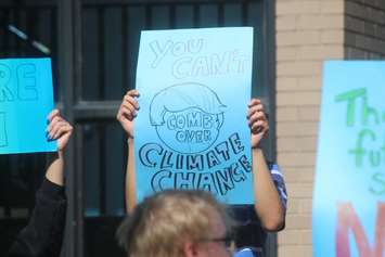 Students at Vincent Massey Secondary School participate in the global climate strike, September 27, 2019. (Photo by Maureen Revait)