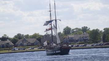 Tall Ship Fair Jeanne on the St. Clair River Aug. 2019 (BlackburnNews.com photo by Stephanie Chaves)