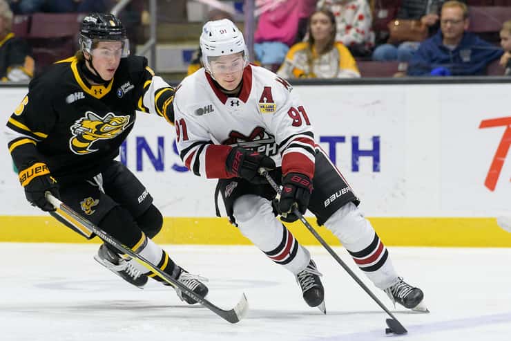 Guelph Storm at Sarnia Sting, February 18, 2026. Photo by Metcalfe Photography. 