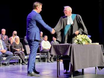 New members of council are sworn in for the 2022-2026 term at the Capitol Theatre in downtown Chatham, November  15, 2022. (Photo by Millar Hill)