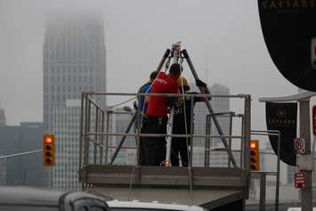 Rappel training underway outside of Caesars Windsor for the Easter Seals Drop Zone event, October 6, 2015. (Photo by Mike Vlasveld)