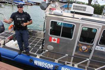 BlackburnNews.com file photo of Constable Shannon Tennant with the Windsor Police Marine Unit, August 12, 2015. (Photo by Jason Viau)