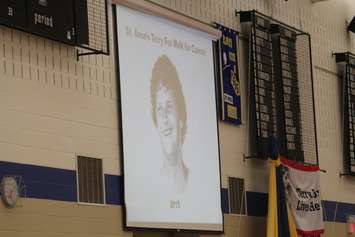 A picture of Terry Fox at St.Anne High School in Belle River. (Photo by Adelle Loiselle)