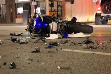 Police responded to a crash involving a motorcycle in the area of Tecumseh Rd. E and Arthur Rd., November 17, 2017. (Photo courtesy of Allan Johnson)