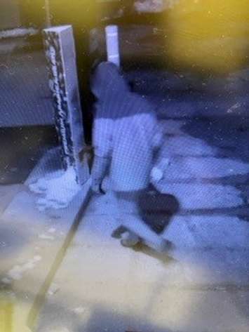 Surveillance photo released by police in connection with a break-in and theft from Tim Horton's in Chatham. (Submitted photo)