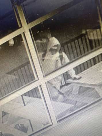 Chatham-Kent police have released this photo in connection with a break-in on Grand Avenue West in Chatham on January 16, 2023. (Photo courtesy of Chatham-Kent police)