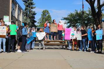 Students at Vincent Massey Secondary School participate in the global climate strike, September 27, 2019. (Photo by Maureen Revait)