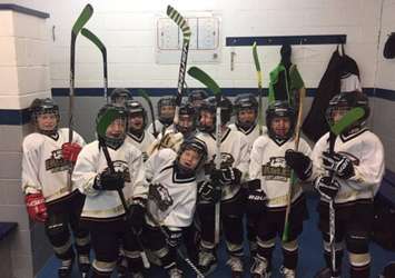 Members of the East Lambton Eagles taking part in Face Off for Mental Health. (submitted photo)